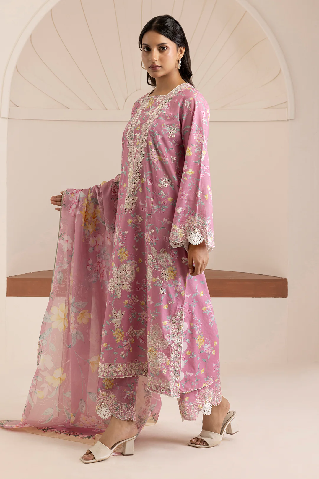 Embroidered Shirt Shalwar Dupatta - 0217 - Image 5