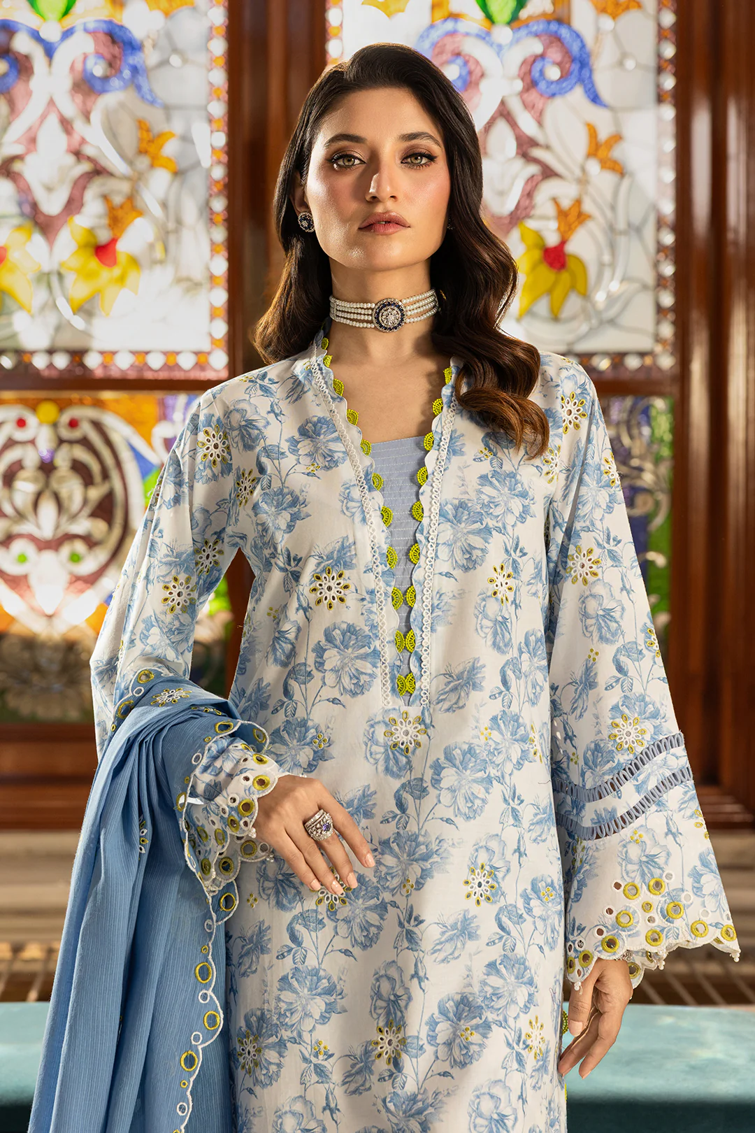 Embroidered Shirt Shalwar Dupatta - 4001 - Image 2