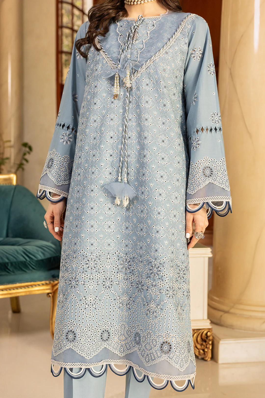 Embroidered Shirt Shalwar Dupatta - 4003 - Image 6