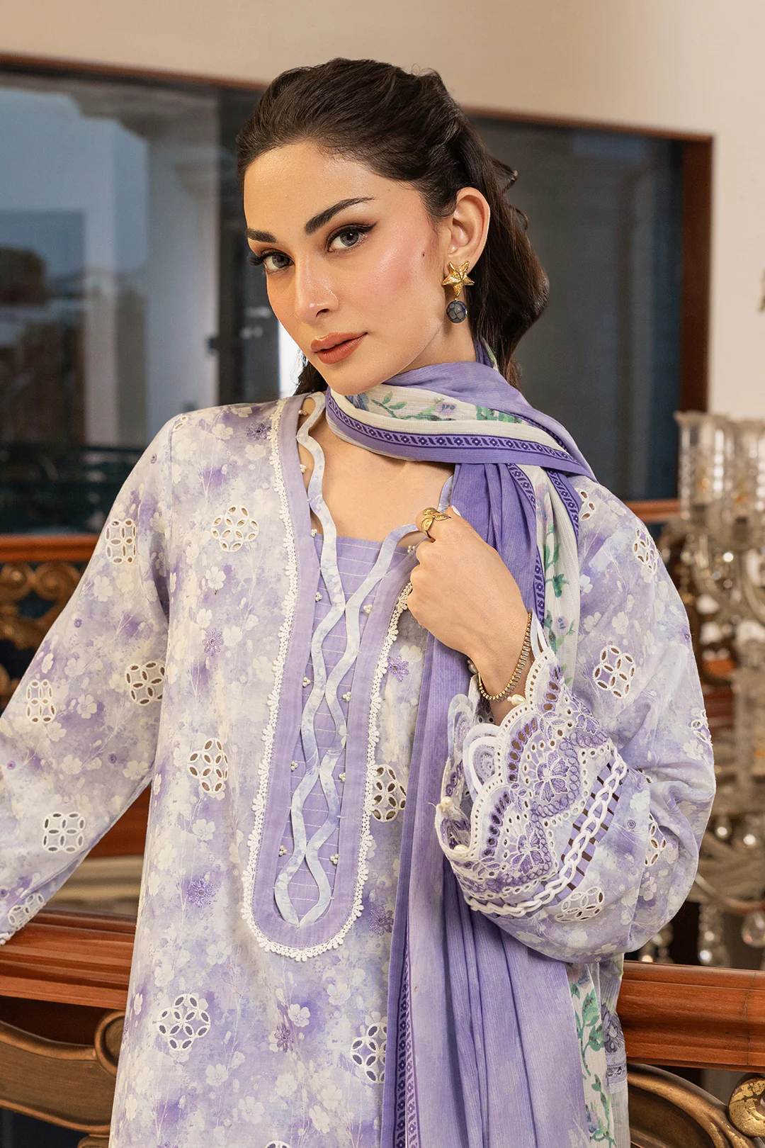 Embroidered Shirt Shalwar Dupatta - 4004 - Image 2