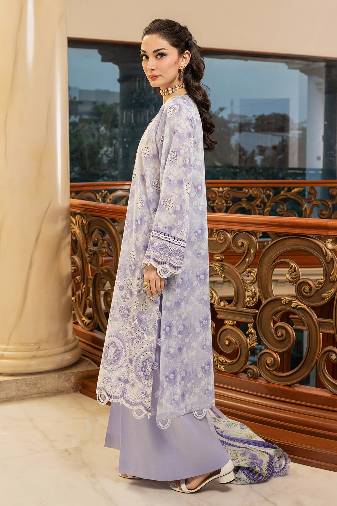 Embroidered Shirt Shalwar Dupatta - 4004 - Image 7