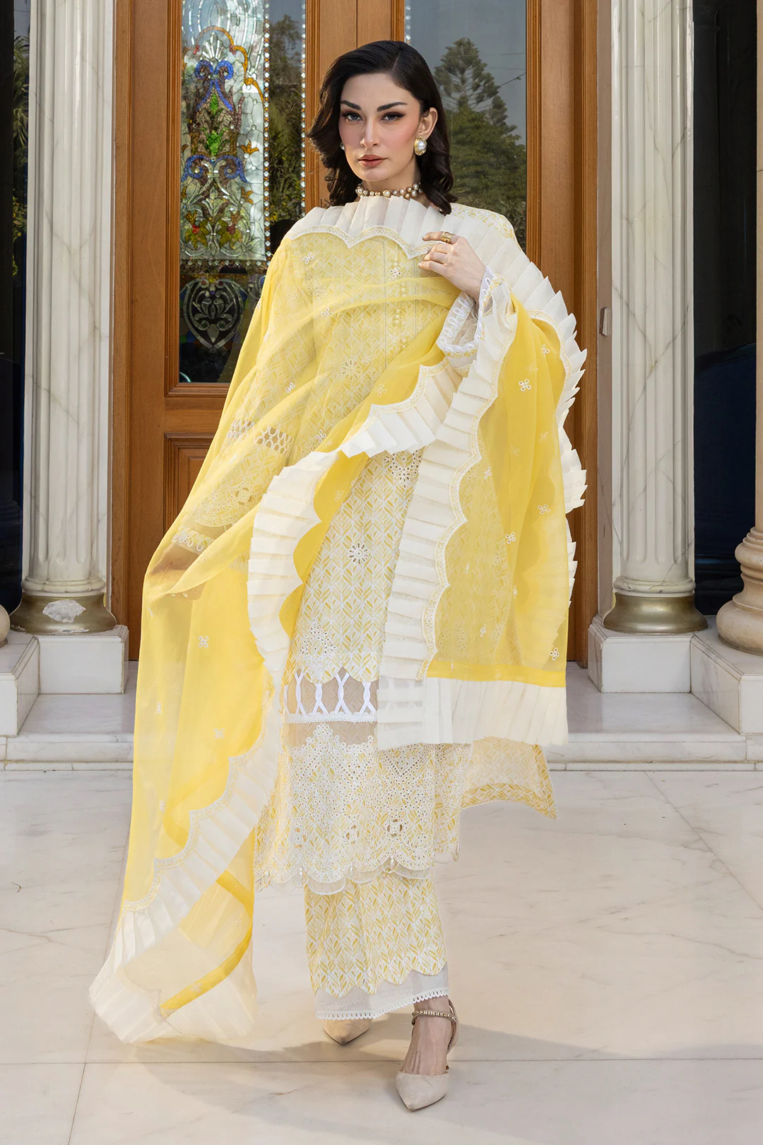 Embroidered Shirt Shalwar Dupatta - 4005 - Image 3