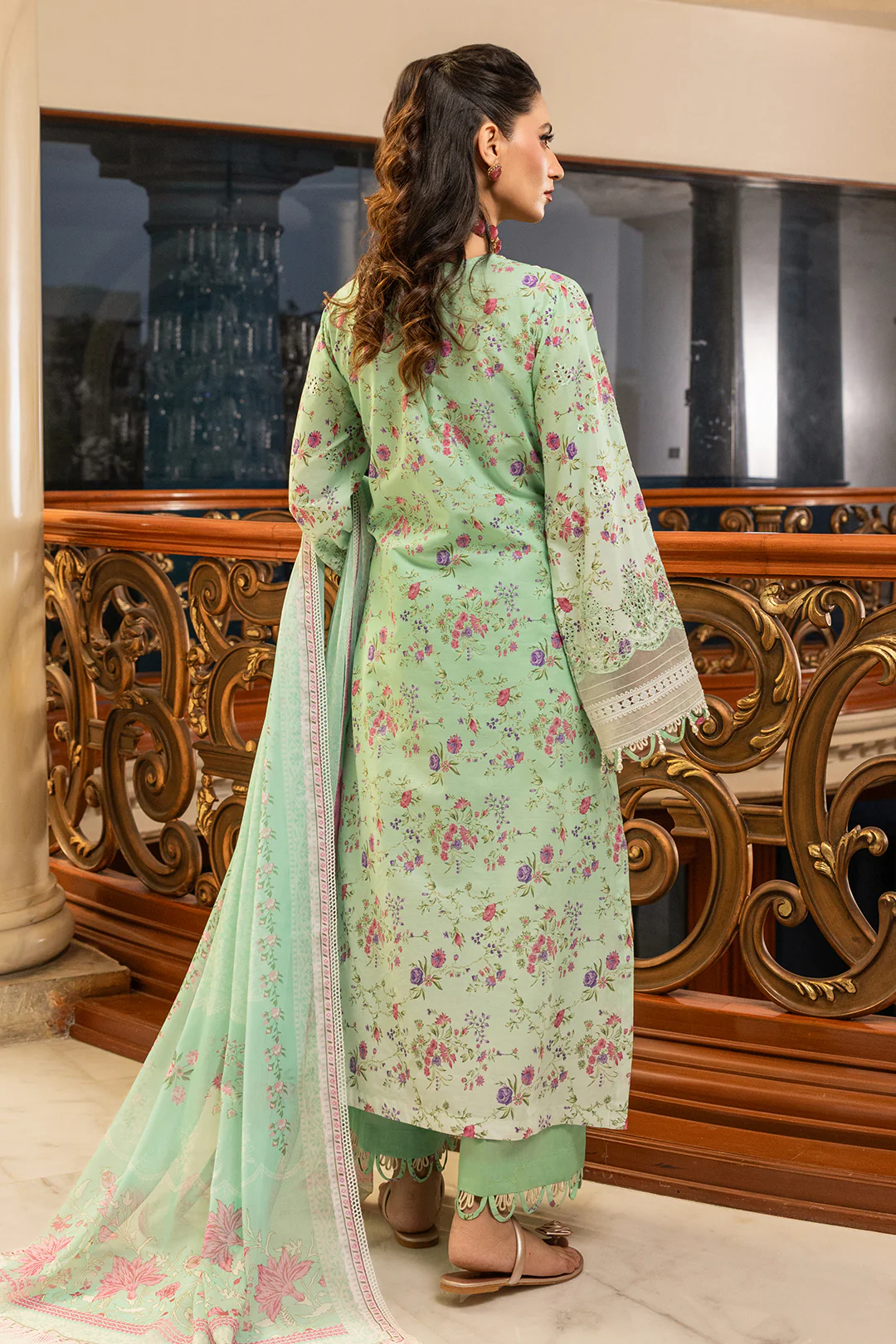Embroidered Shirt Shalwar Dupatta - 4006 - Image 10