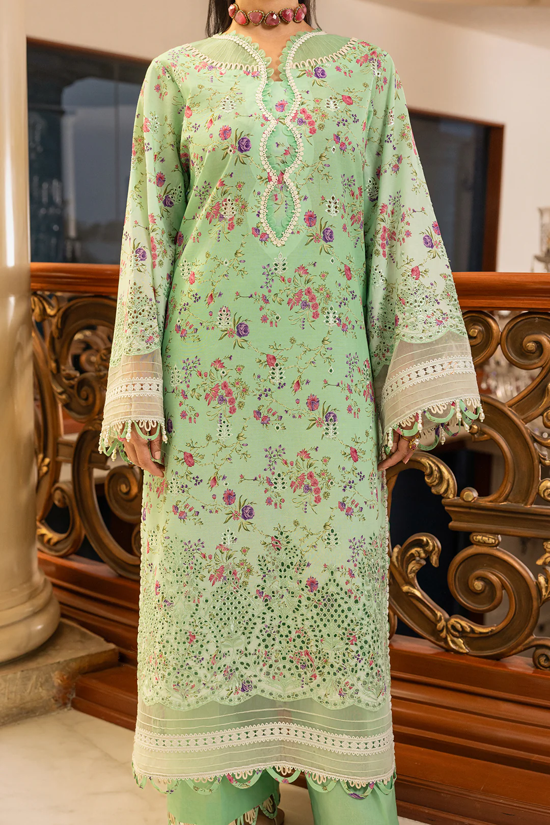 Embroidered Shirt Shalwar Dupatta - 4006 - Image 5