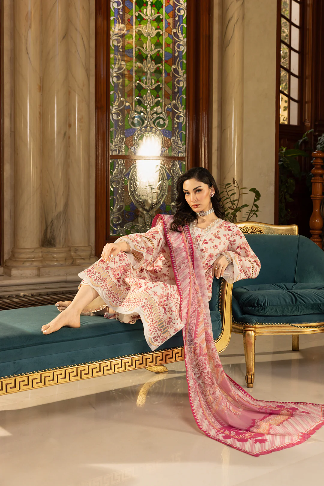 Embroidered Shirt Shalwar Dupatta - 4012 - Image 9