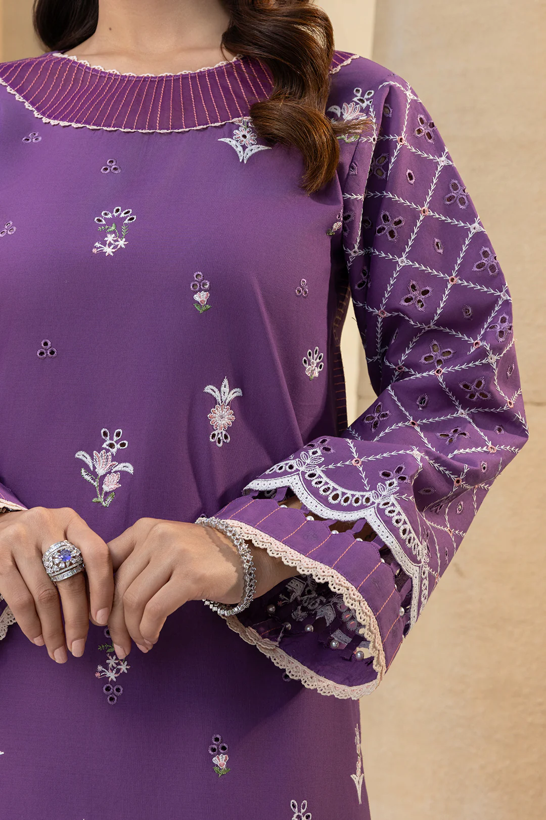 Embroidered Shirt Shalwar Dupatta - 4014 - Image 7
