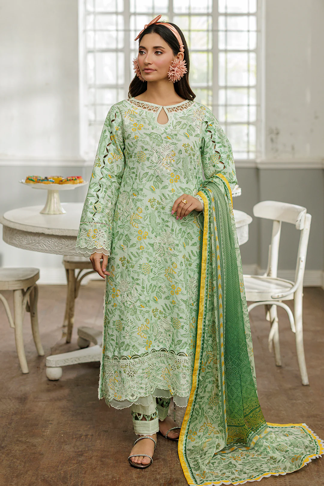 Embroidered Shirt Shalwar Dupatta - 4026 - Image 3