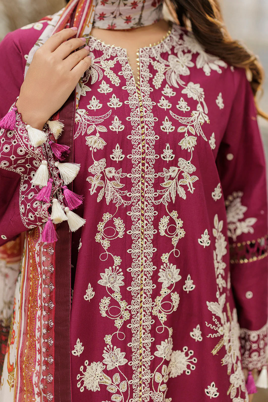 Embroidered Shirt Shalwar Dupatta - 4035 - Image 4