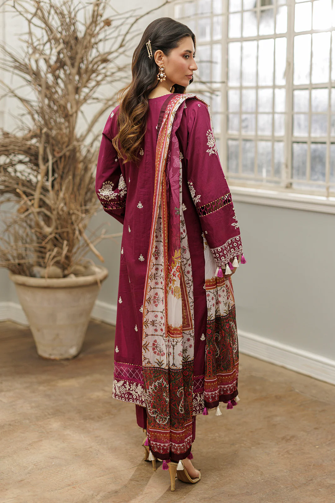 Embroidered Shirt Shalwar Dupatta - 4035 - Image 6