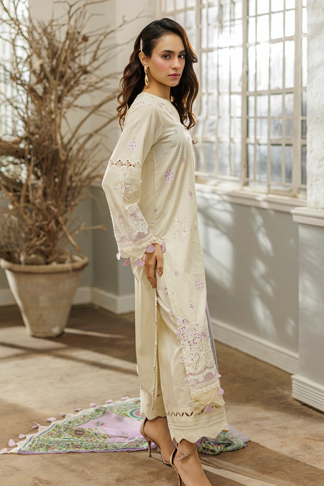 Embroidered Shirt Shalwar Dupatta - 4038 - Image 5