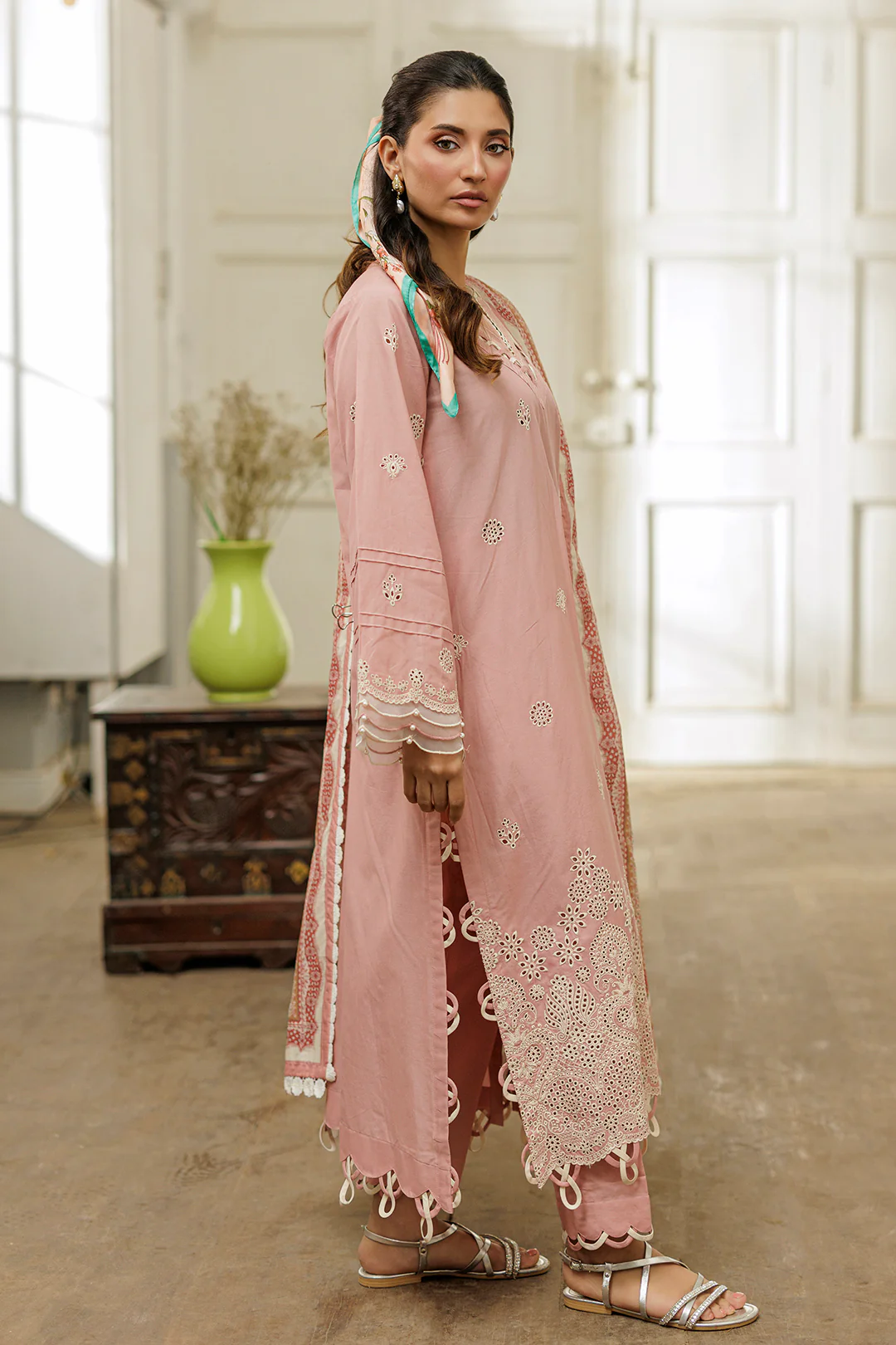 Embroidered Shirt Shalwar Dupatta - 4039 - Image 3