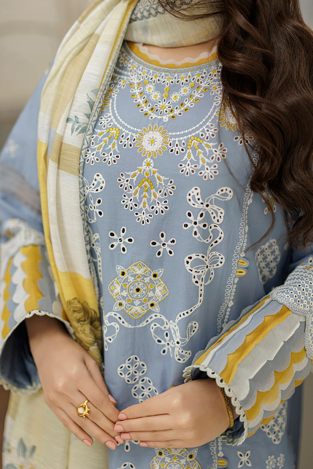 Embroidered Shirt Shalwar Dupatta - 4041 - Image 5