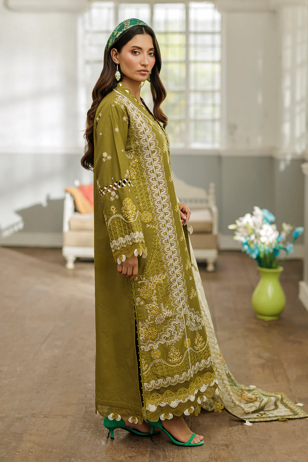 Embroidered Shirt Shalwar Dupatta - 4044 - Image 4