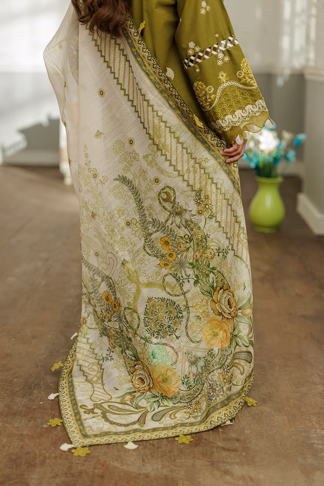Embroidered Shirt Shalwar Dupatta - 4044 - Image 7