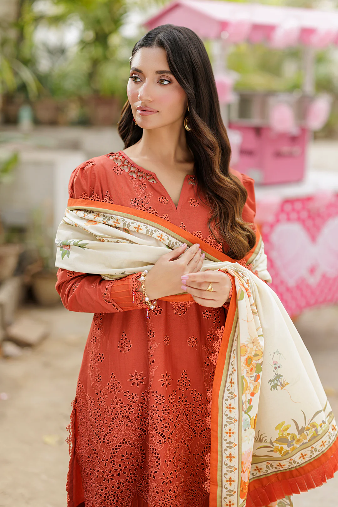 Embroidered Shirt Shalwar Dupatta - 4045 - Image 2