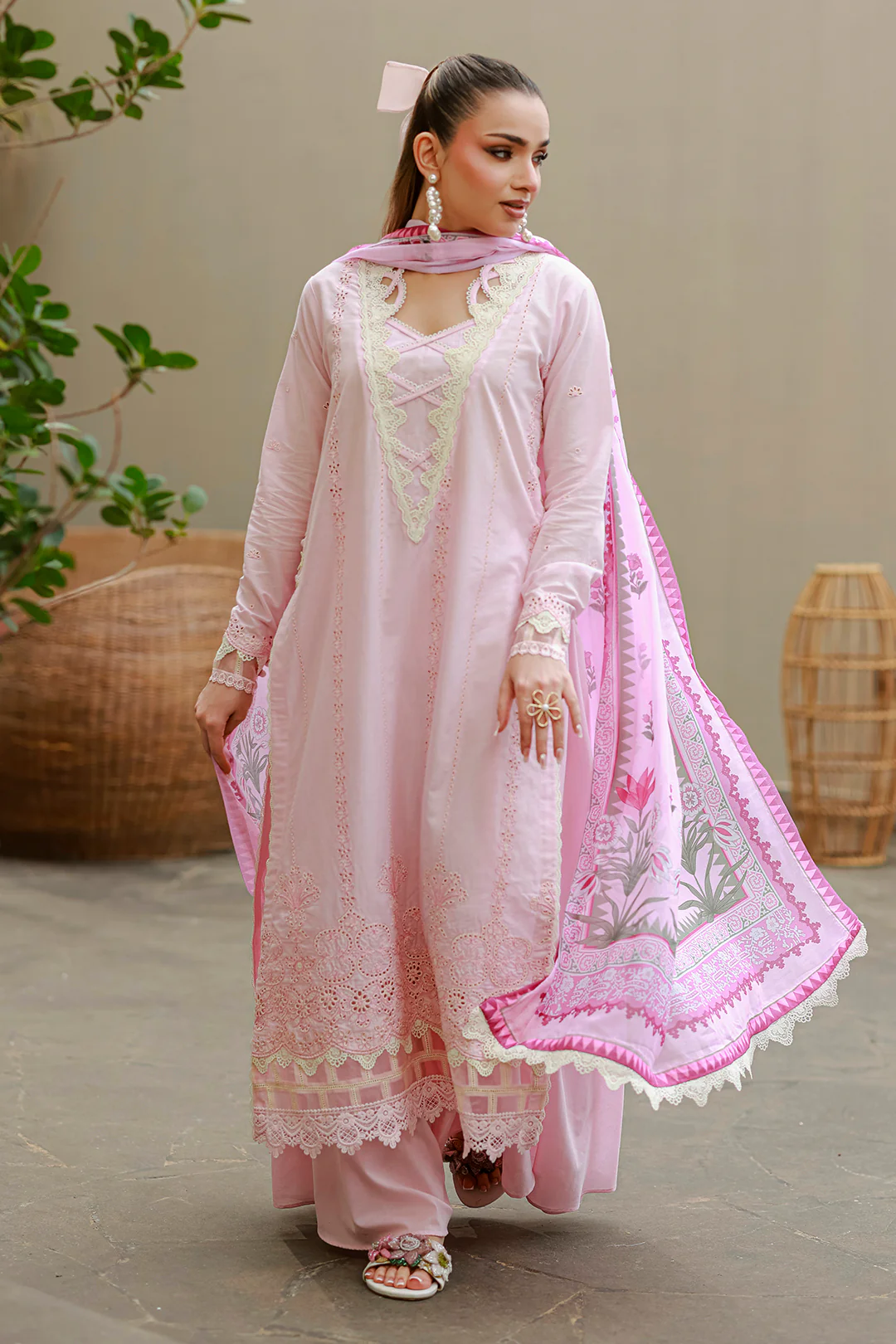 Embroidered Shirt Shalwar Dupatta - 4048 - Image 3
