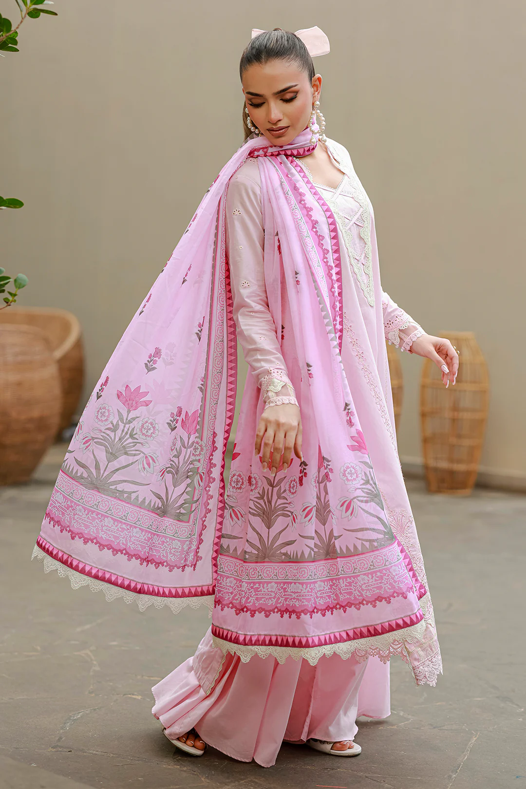 Embroidered Shirt Shalwar Dupatta - 4048 - Image 8