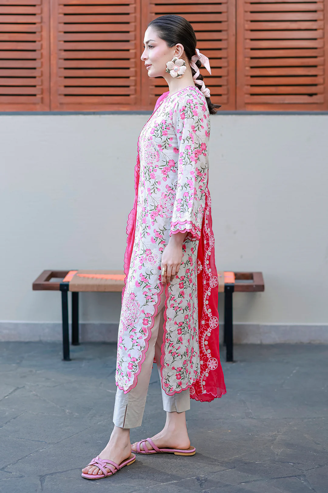Embroidered Shirt Shalwar Dupatta - 4051 - Image 7