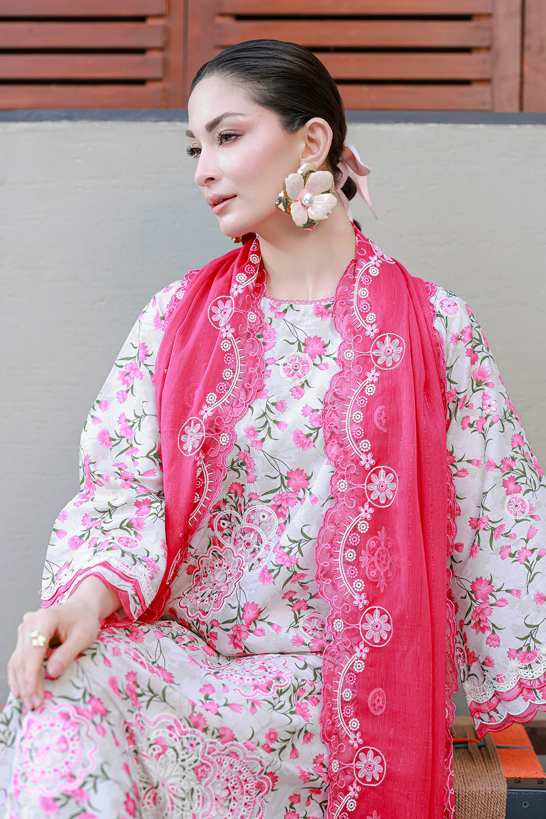 Embroidered Shirt Shalwar Dupatta - 4051 - Image 8