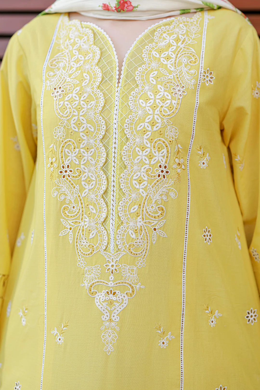 Embroidered Shirt Shalwar Dupatta - 4056 - Image 10