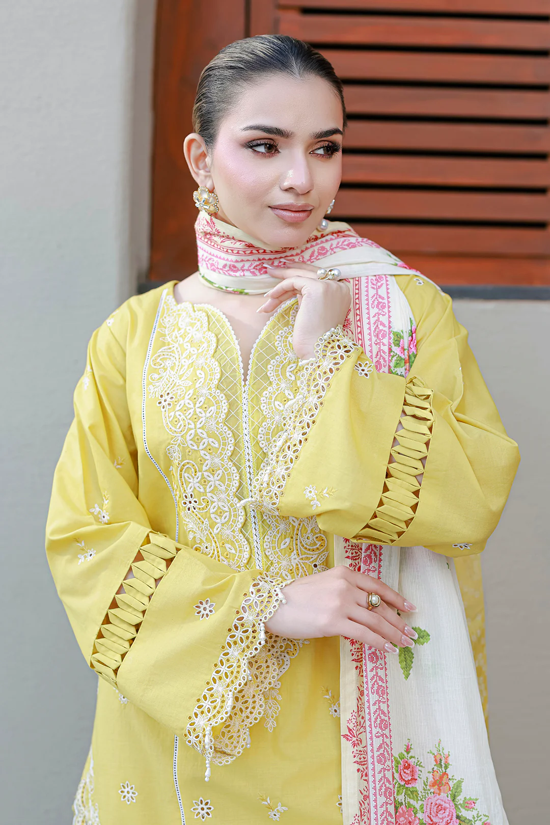 Embroidered Shirt Shalwar Dupatta - 4056 - Image 8