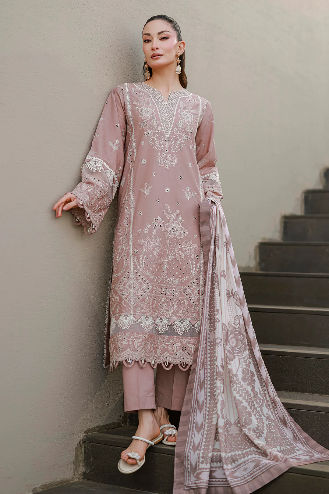 Embroidered Shirt Shalwar Dupatta - 4058 - Image 9