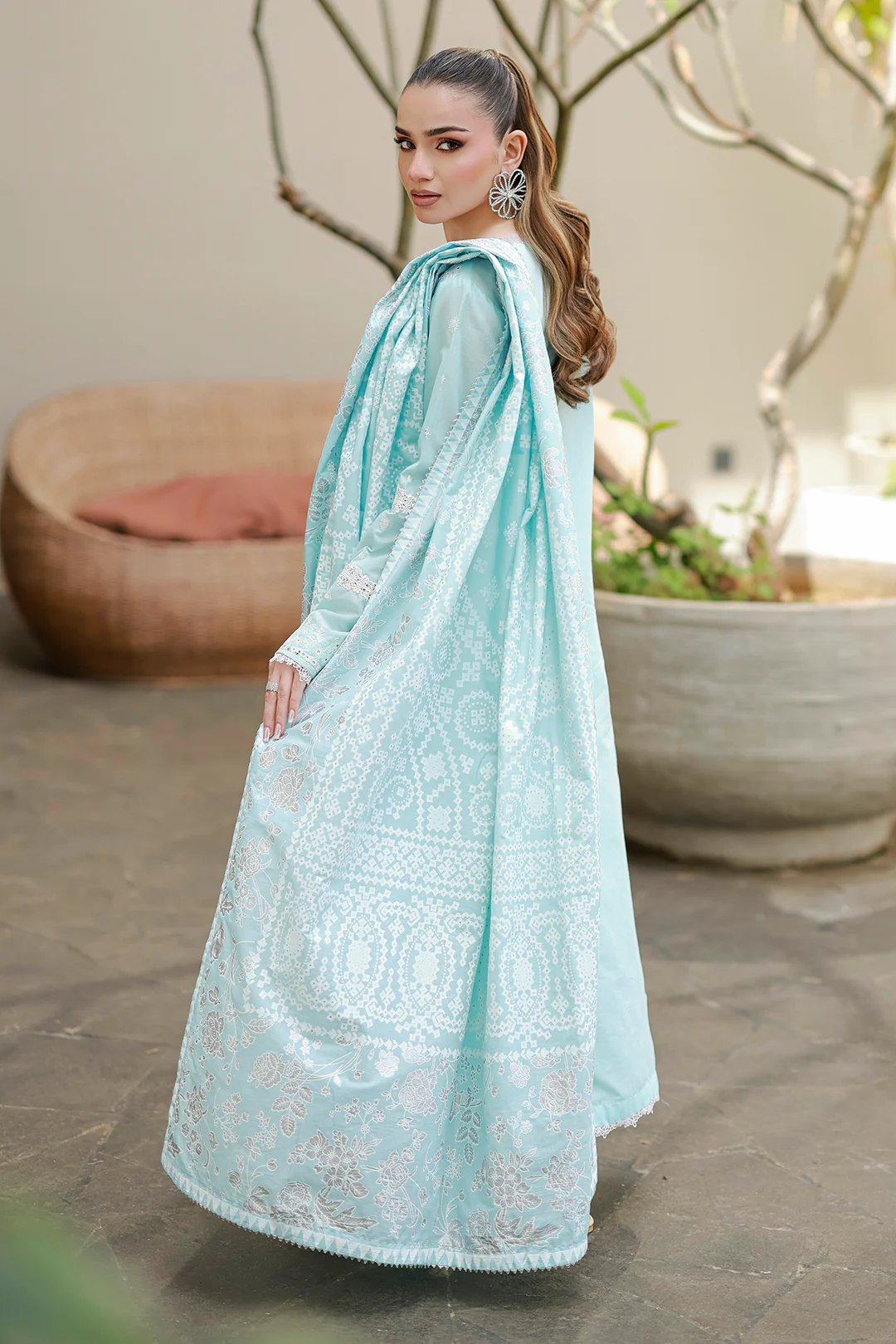 Embroidered Shirt Shalwar Dupatta - 4060 - Image 10