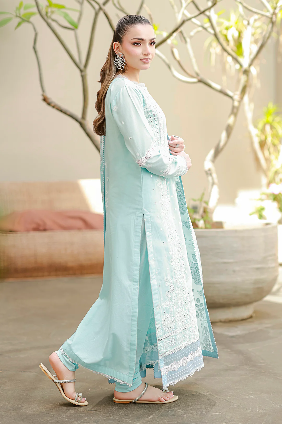 Embroidered Shirt Shalwar Dupatta - 4060 - Image 11