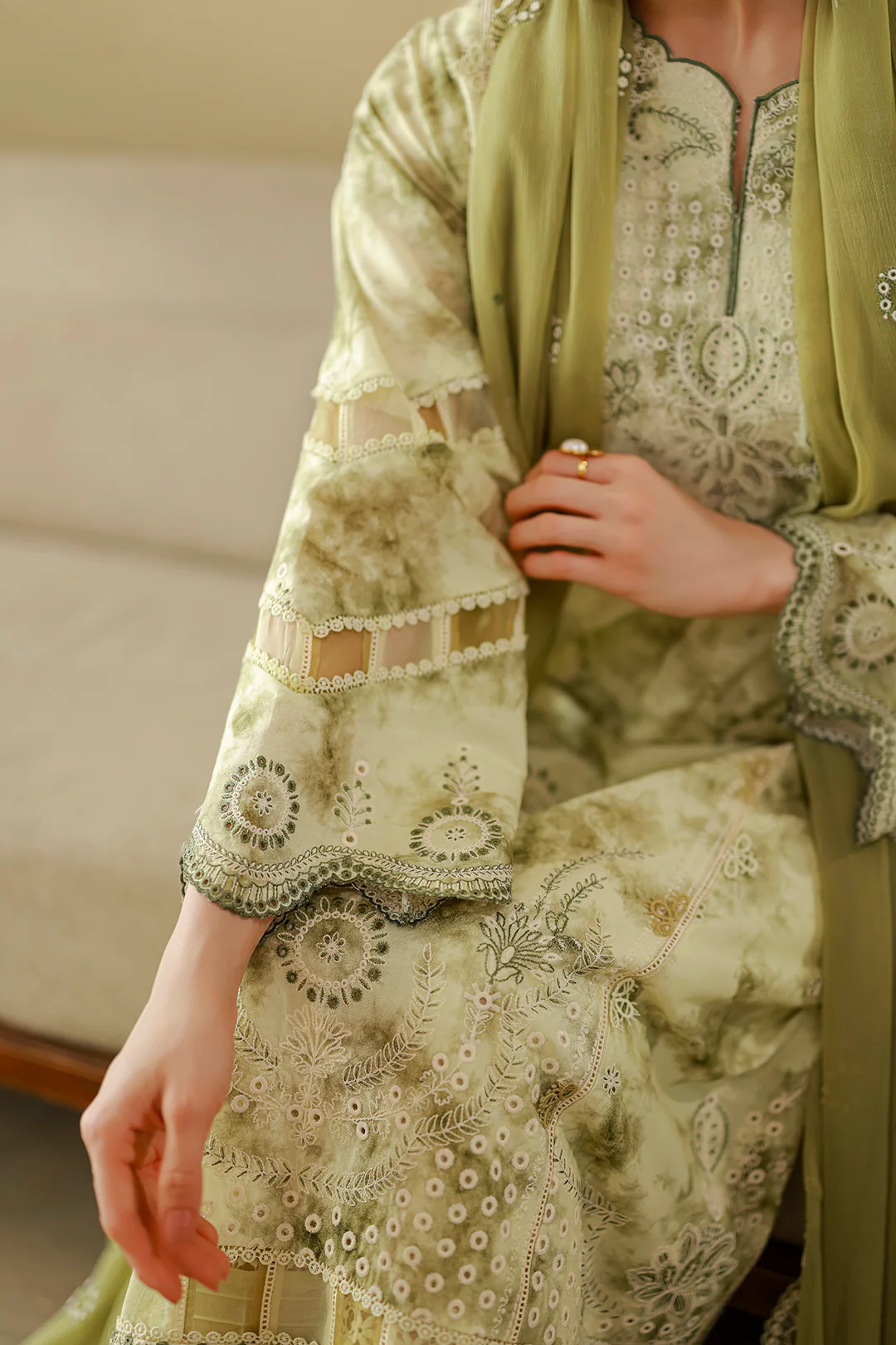 Embroidered Shirt Shalwar Dupatta - 4065 - Image 12