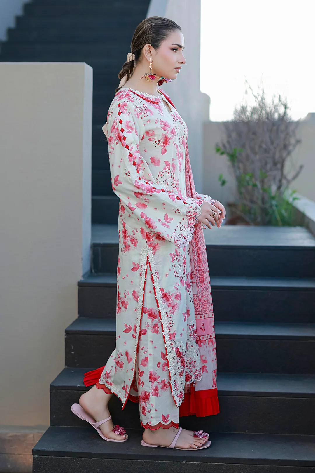Embroidered Shirt Shalwar Dupatta - 4068 - Image 5