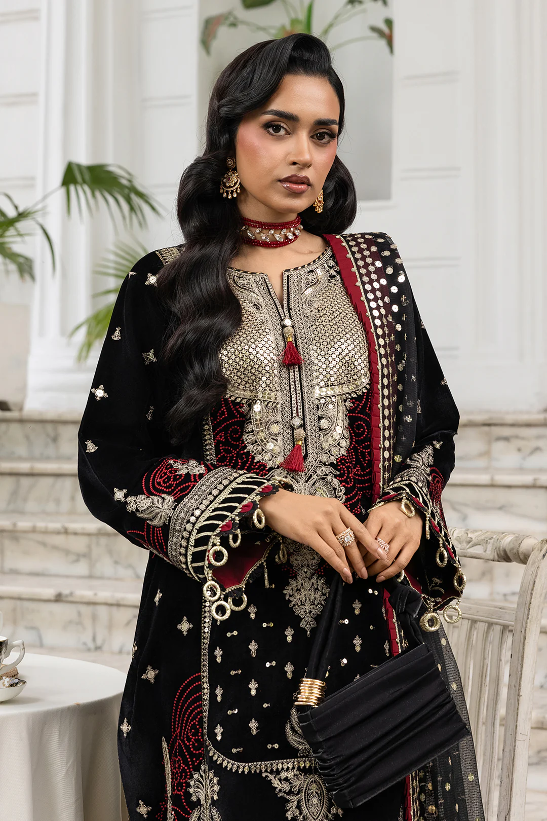 Embroidered Shirt Shalwar Dupatta - 4196 - Image 4