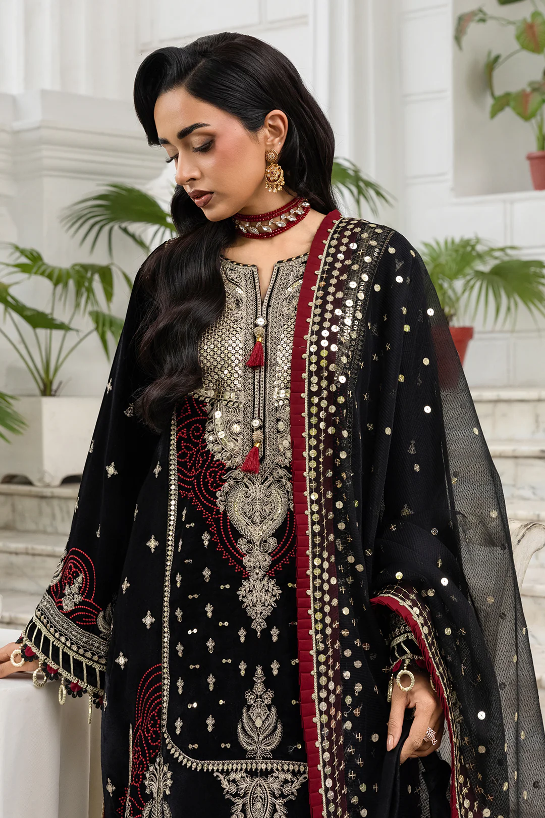 Embroidered Shirt Shalwar Dupatta - 4196 - Image 7