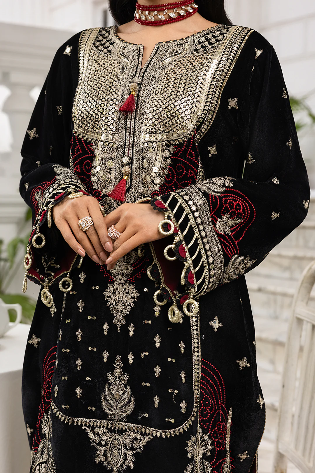 Embroidered Shirt Shalwar Dupatta - 4196 - Image 8