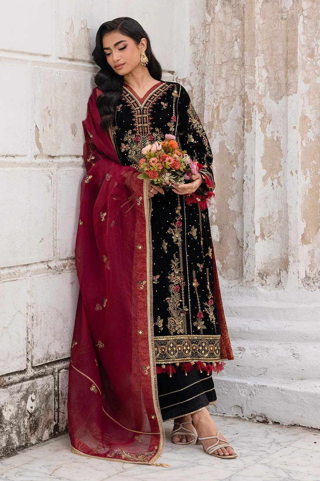 Embroidered Shirt Shalwar Dupatta - 4197 - Image 12