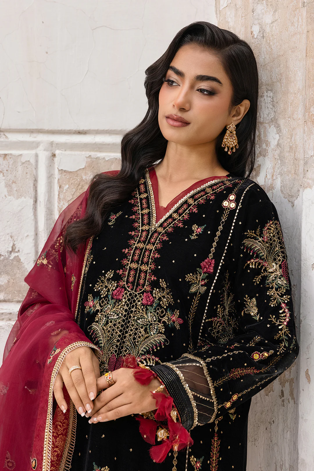 Embroidered Shirt Shalwar Dupatta - 4197 - Image 3
