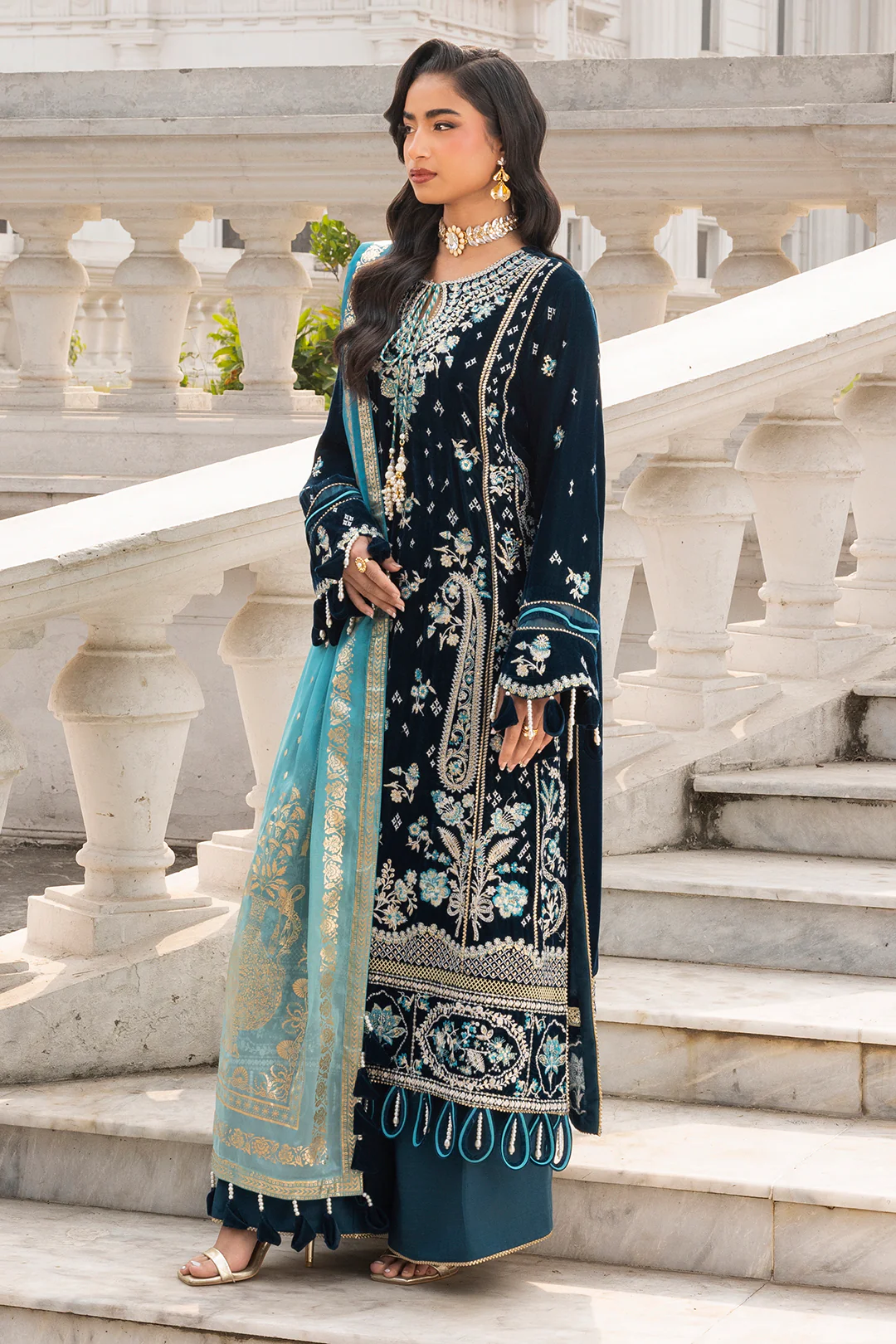 Embroidered Shirt Shalwar Dupatta - 4198 - Image 4