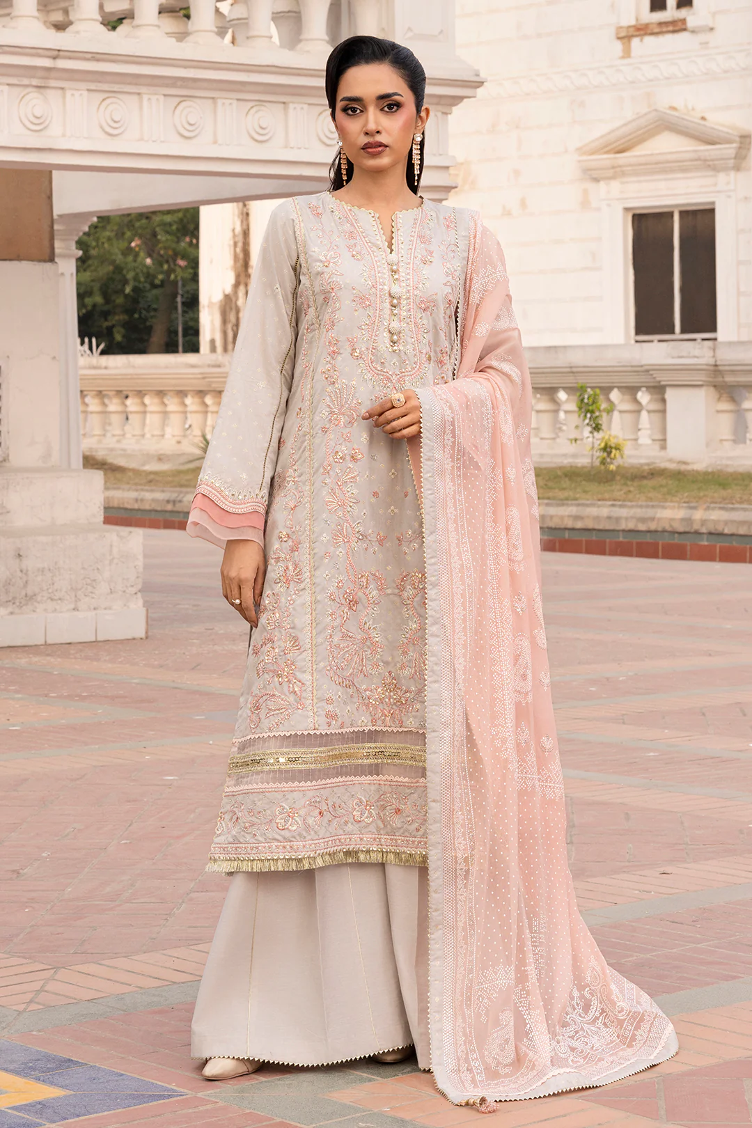 Embroidered Shirt Shalwar Dupatta - 4199 - Image 3