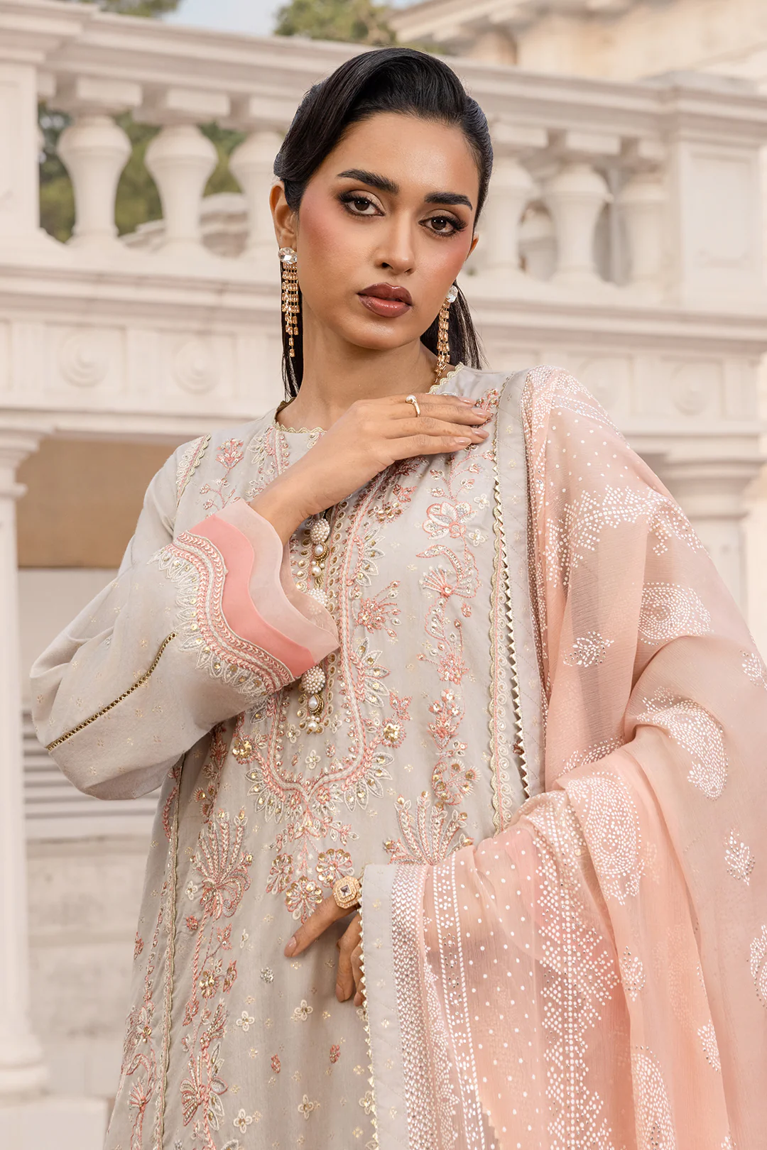 Embroidered Shirt Shalwar Dupatta - 4199 - Image 7