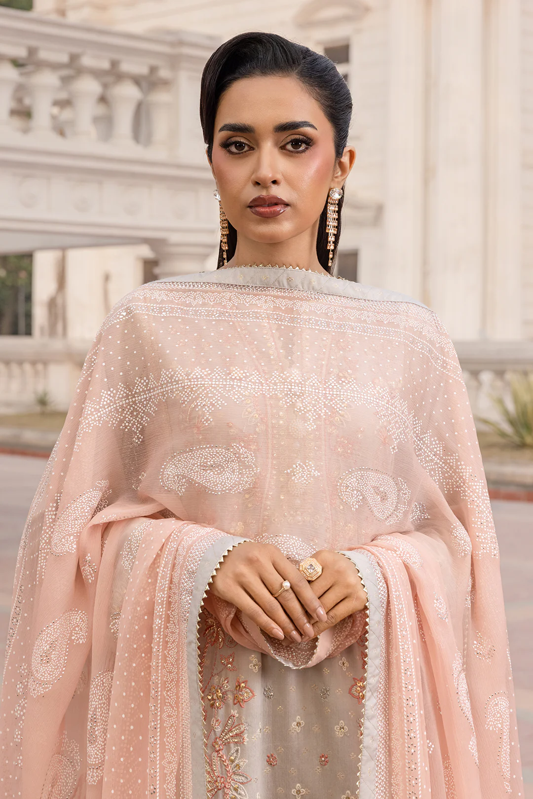 Embroidered Shirt Shalwar Dupatta - 4199 - Image 9