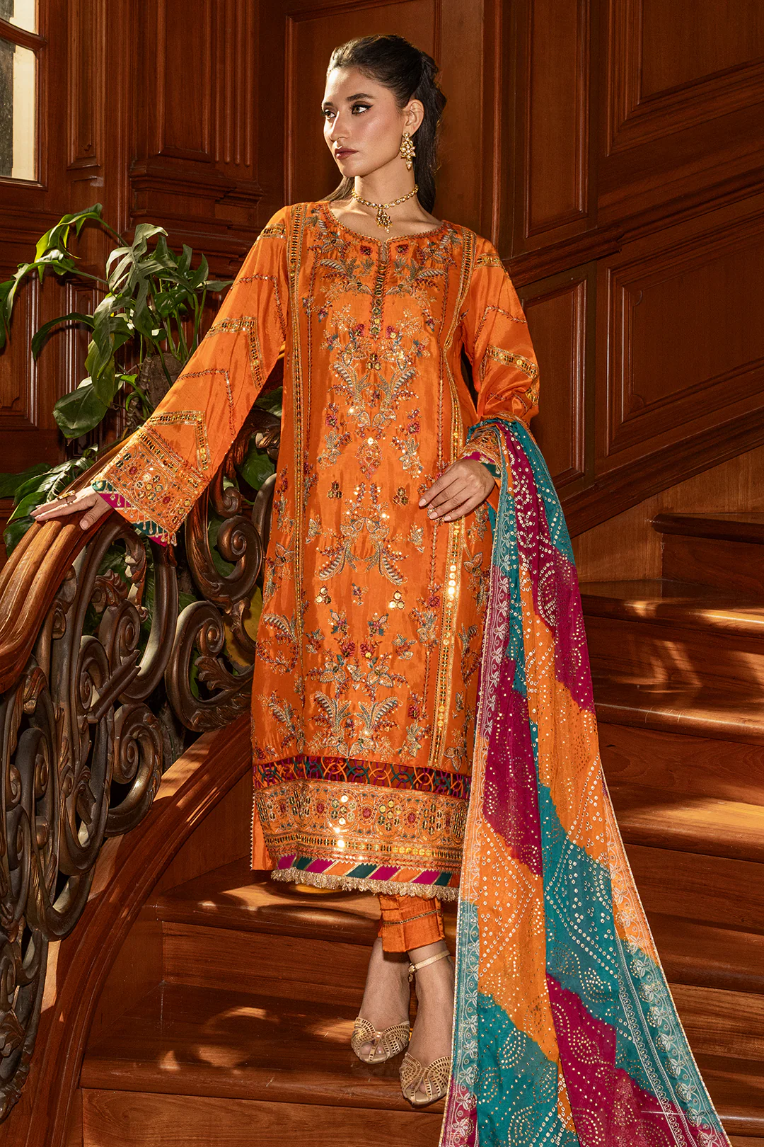 Embroidered Shirt Shalwar Dupatta - 4200 - Image 4