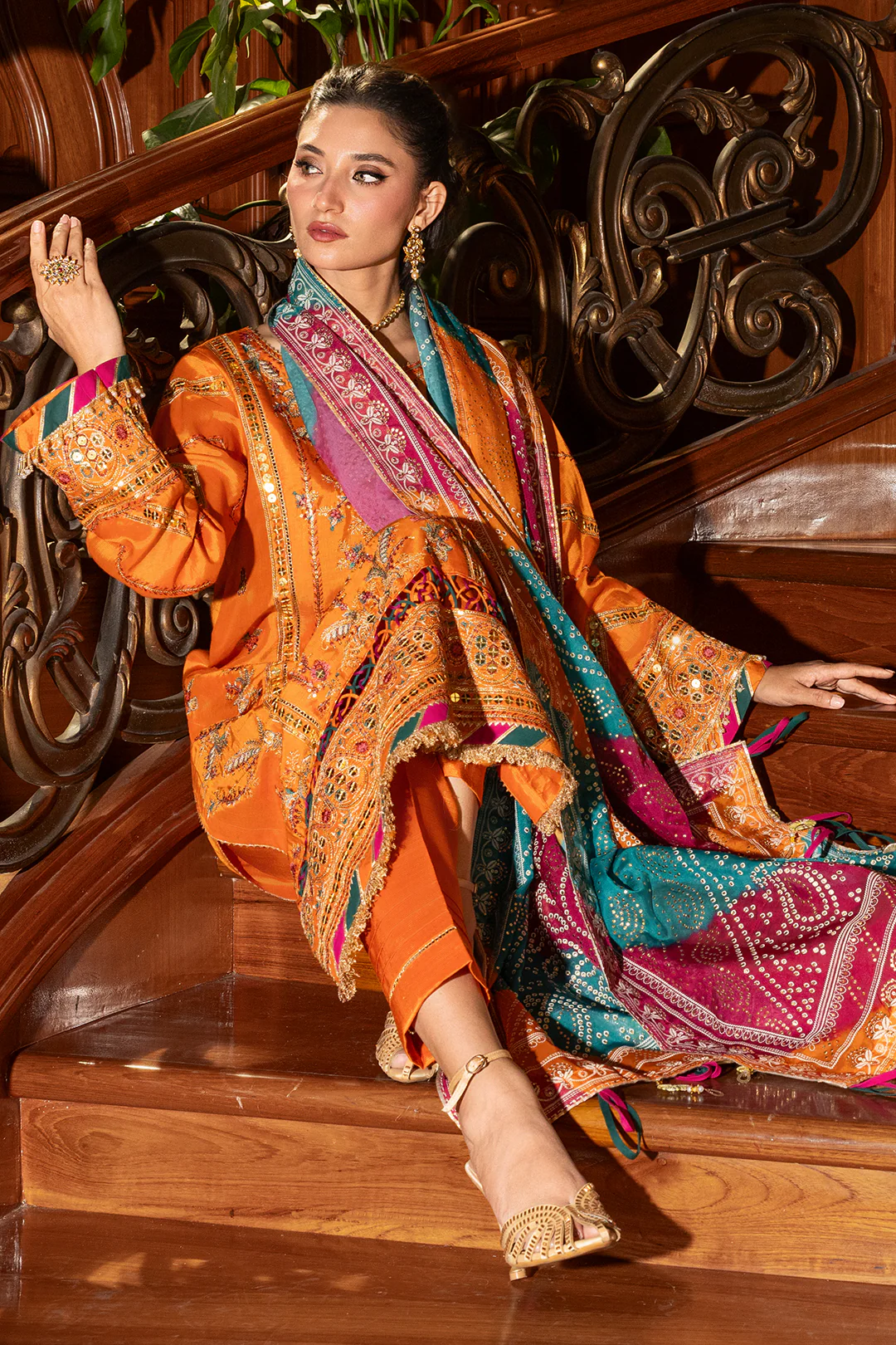 Embroidered Shirt Shalwar Dupatta - 4200 - Image 5