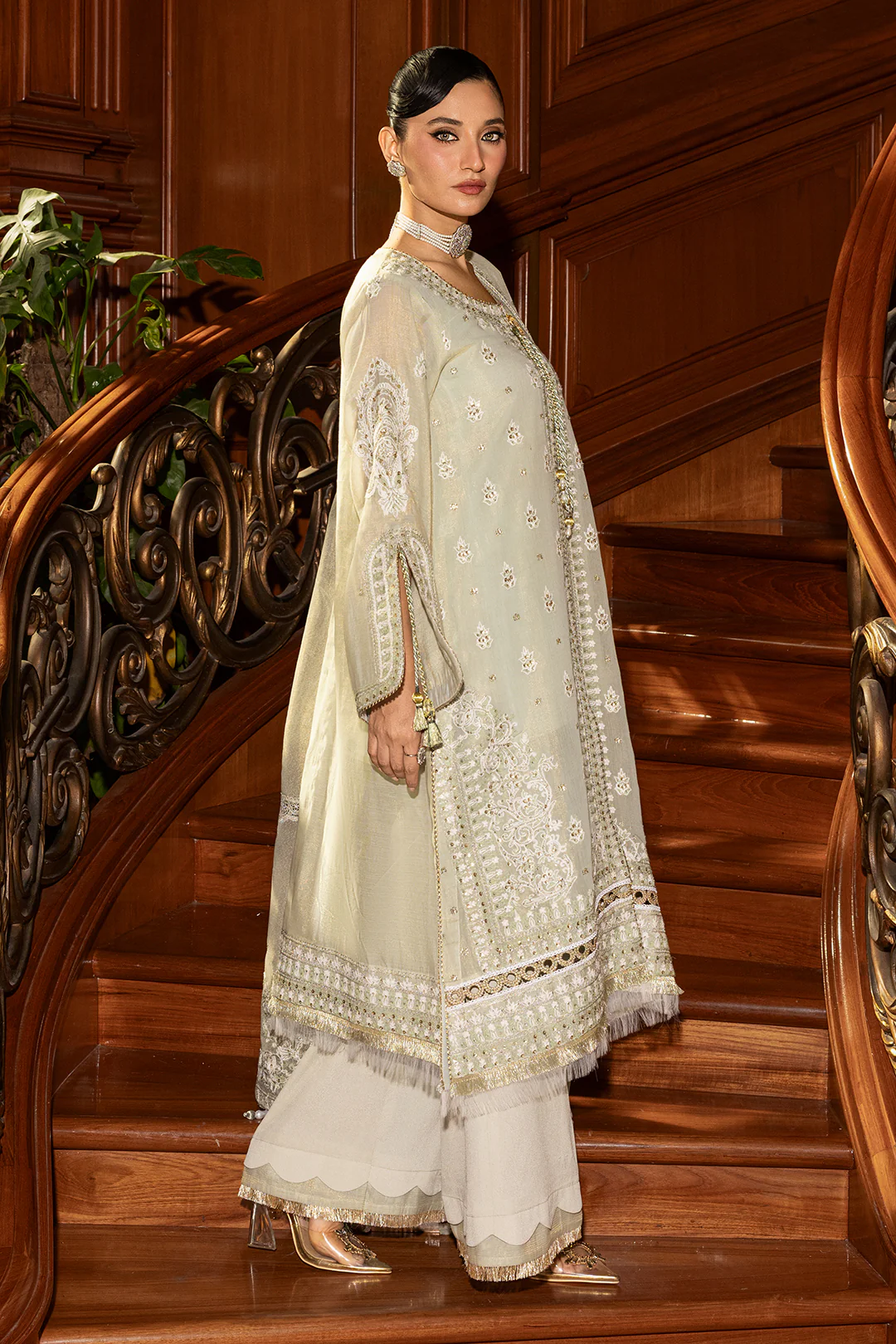 Embroidered Shirt Shalwar Dupatta - 4201 - Image 5