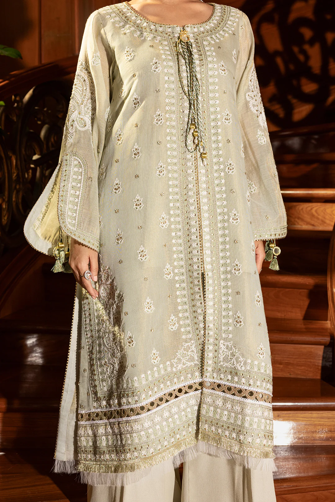 Embroidered Shirt Shalwar Dupatta - 4201 - Image 8