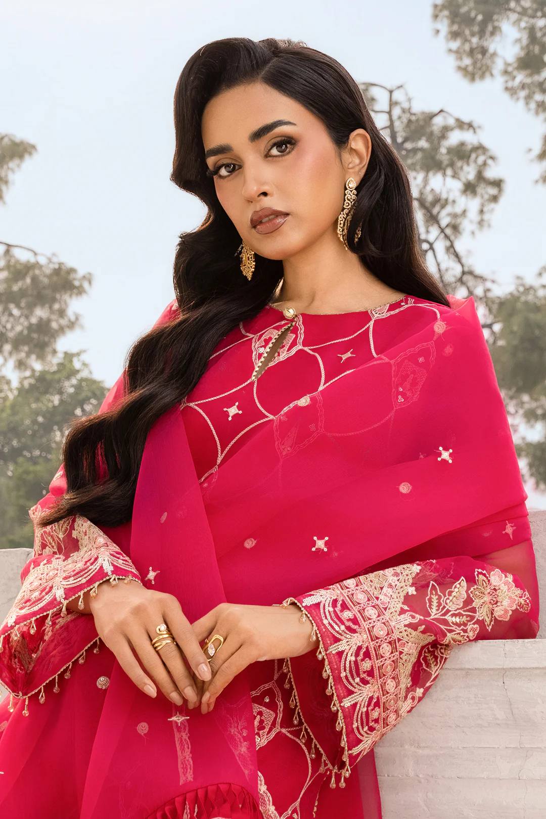 Embroidered Shirt Shalwar Dupatta - 4202 - Image 13