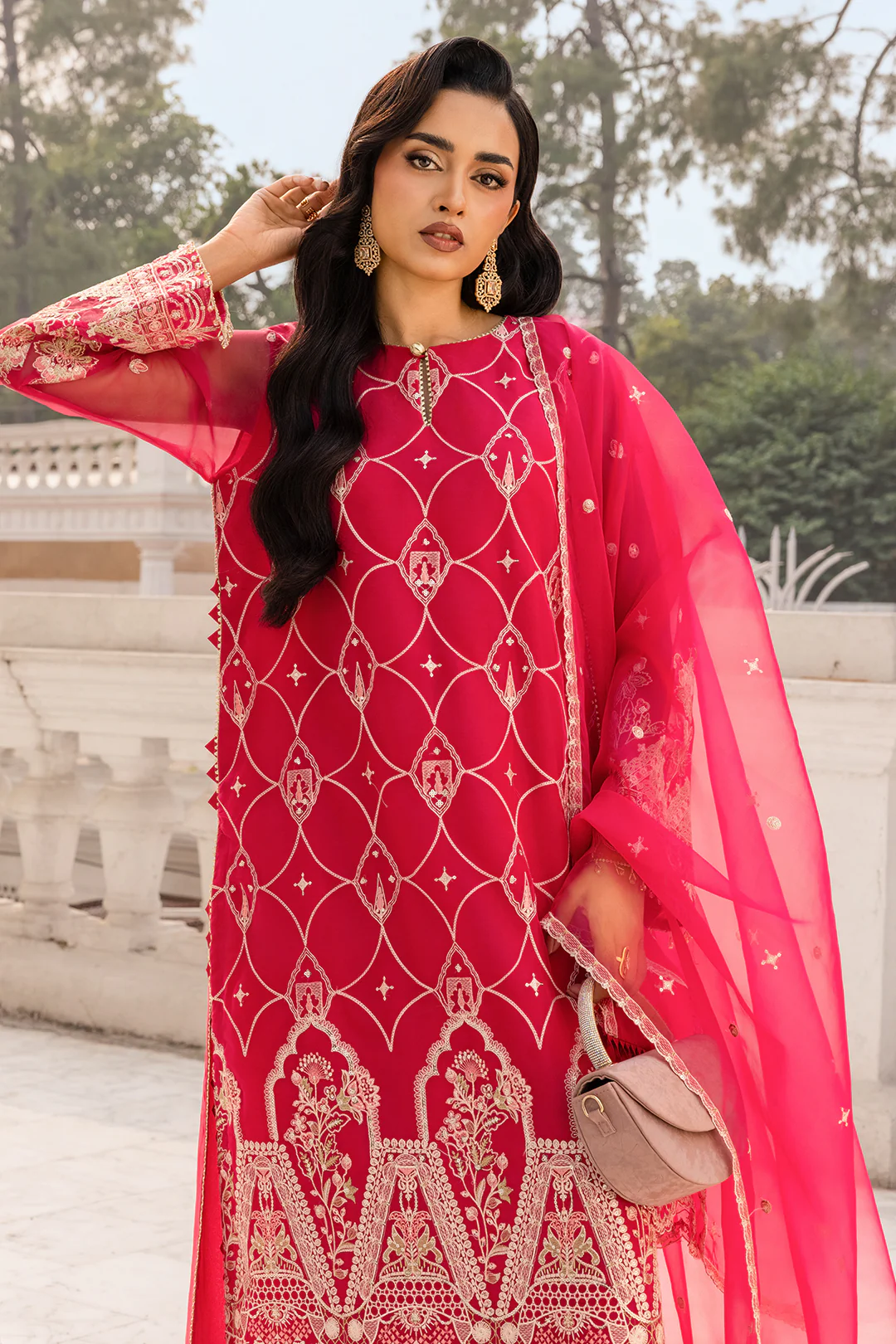Embroidered Shirt Shalwar Dupatta - 4202 - Image 16