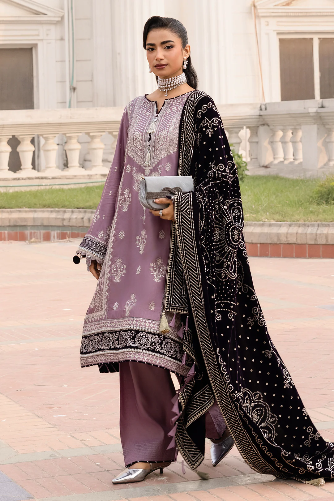 Embroidered Shirt Shalwar Dupatta - 4204 - Image 3