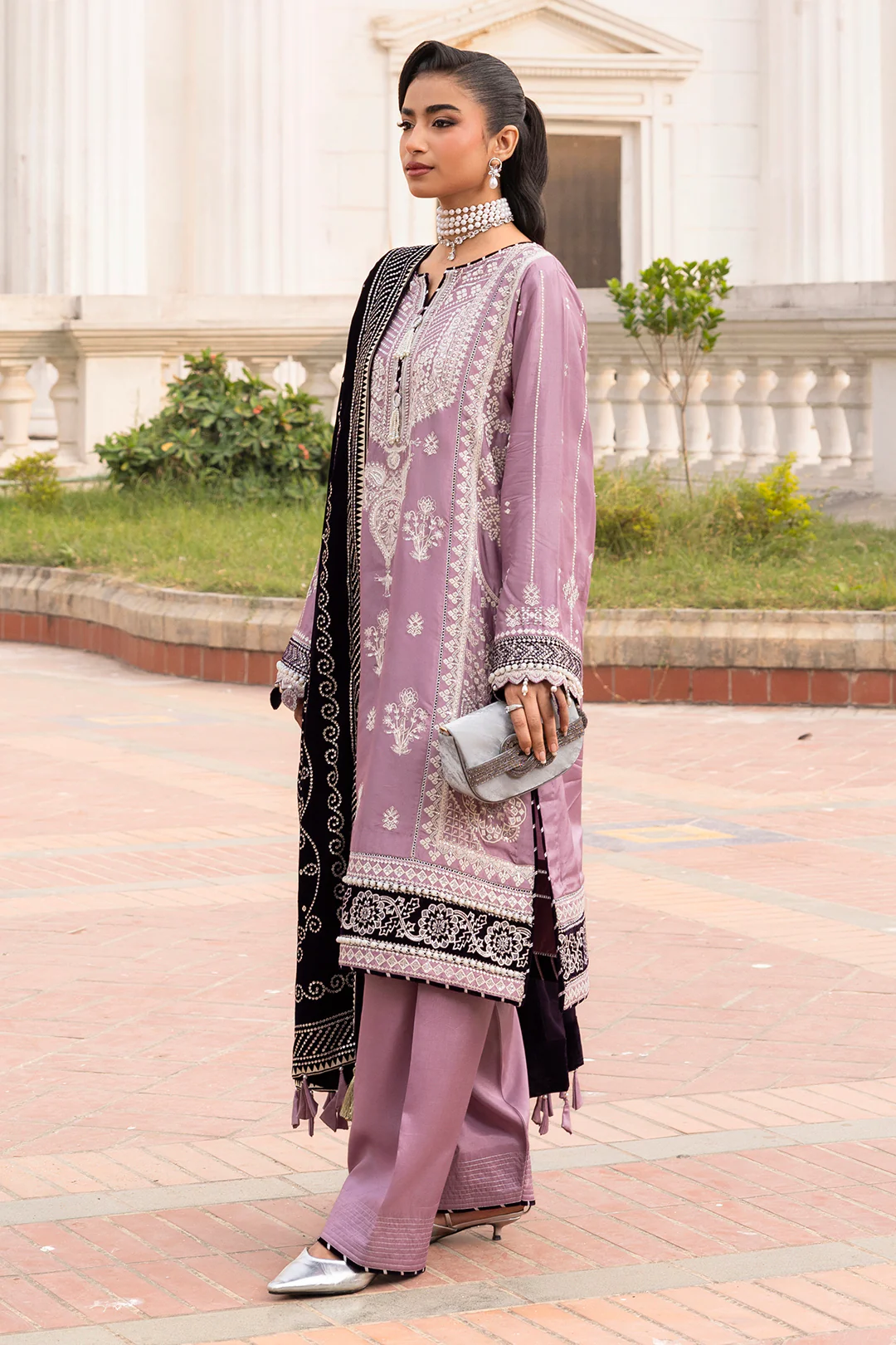 Embroidered Shirt Shalwar Dupatta - 4204 - Image 5