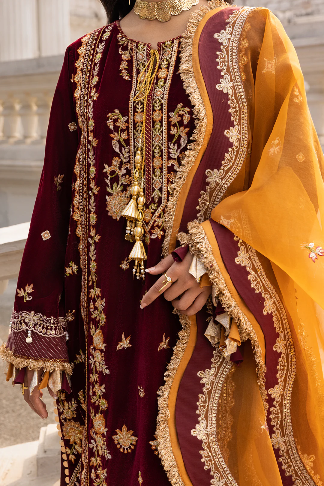 Embroidered Shirt Shalwar Dupatta - 4205 - Image 11
