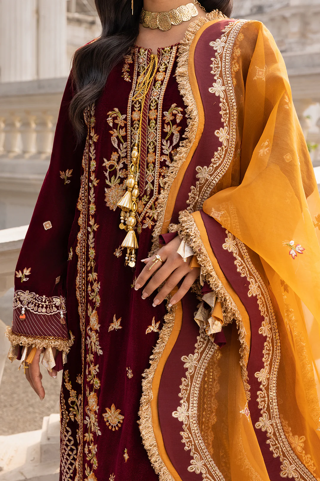 Embroidered Shirt Shalwar Dupatta - 4205 - Image 13