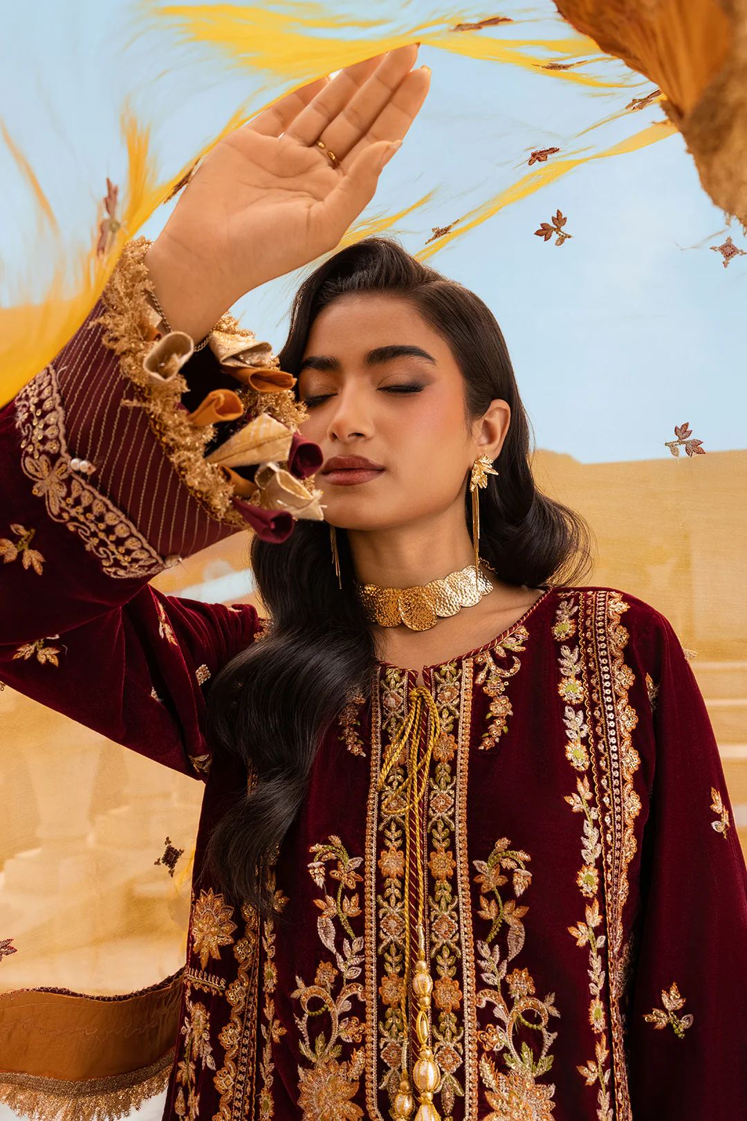 Embroidered Shirt Shalwar Dupatta - 4205 - Image 24
